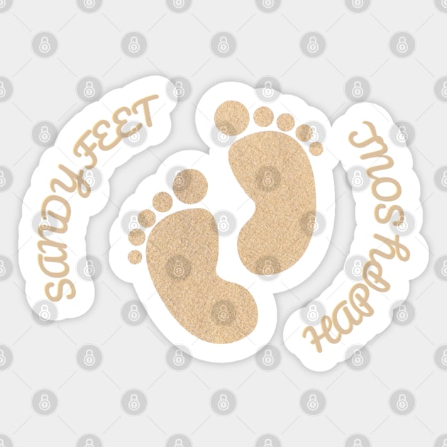 Sandy feet, happy soul Sticker by Pixel Pops